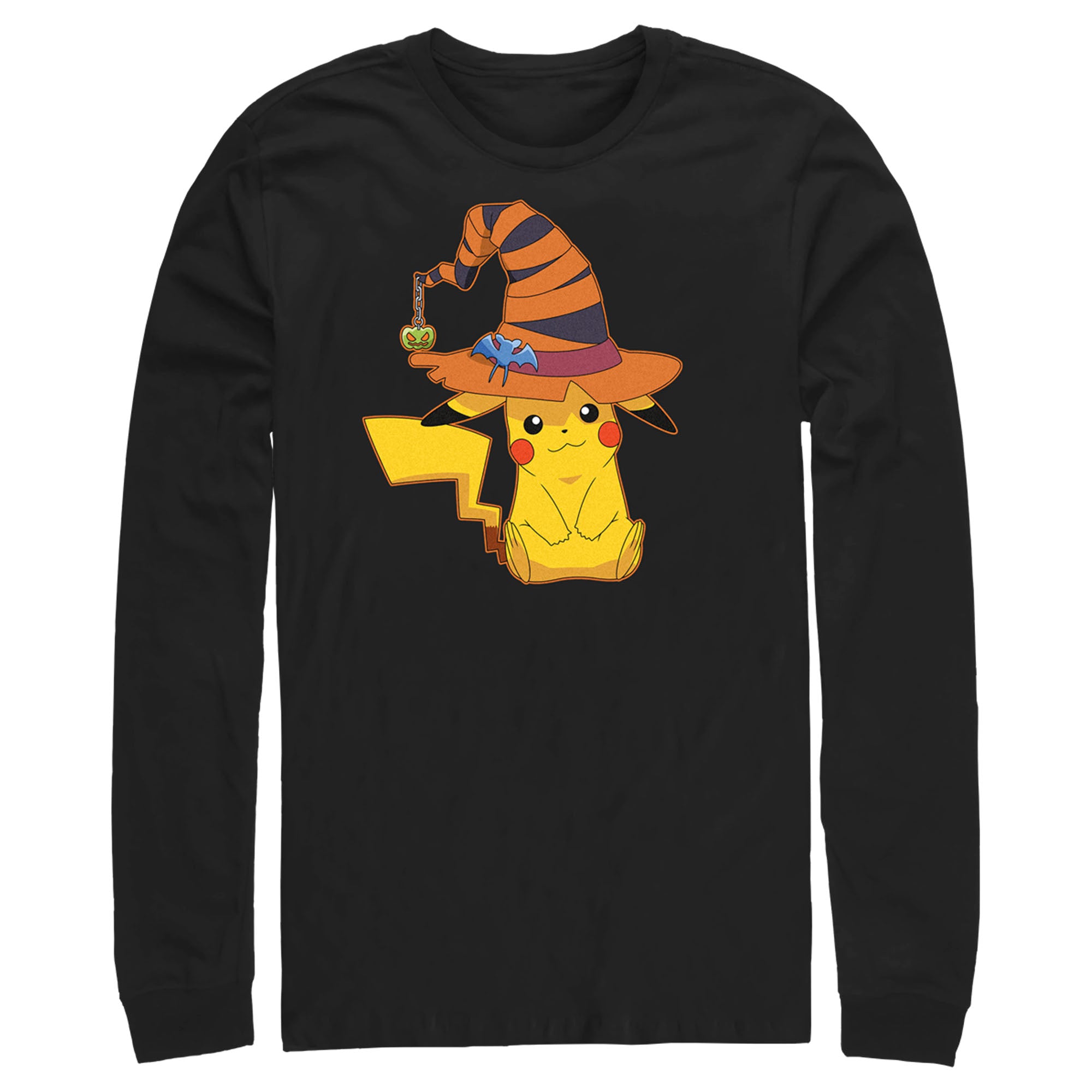 Men’S Pokemon Halloween Pikachu Witch Long Sleeve Shirt