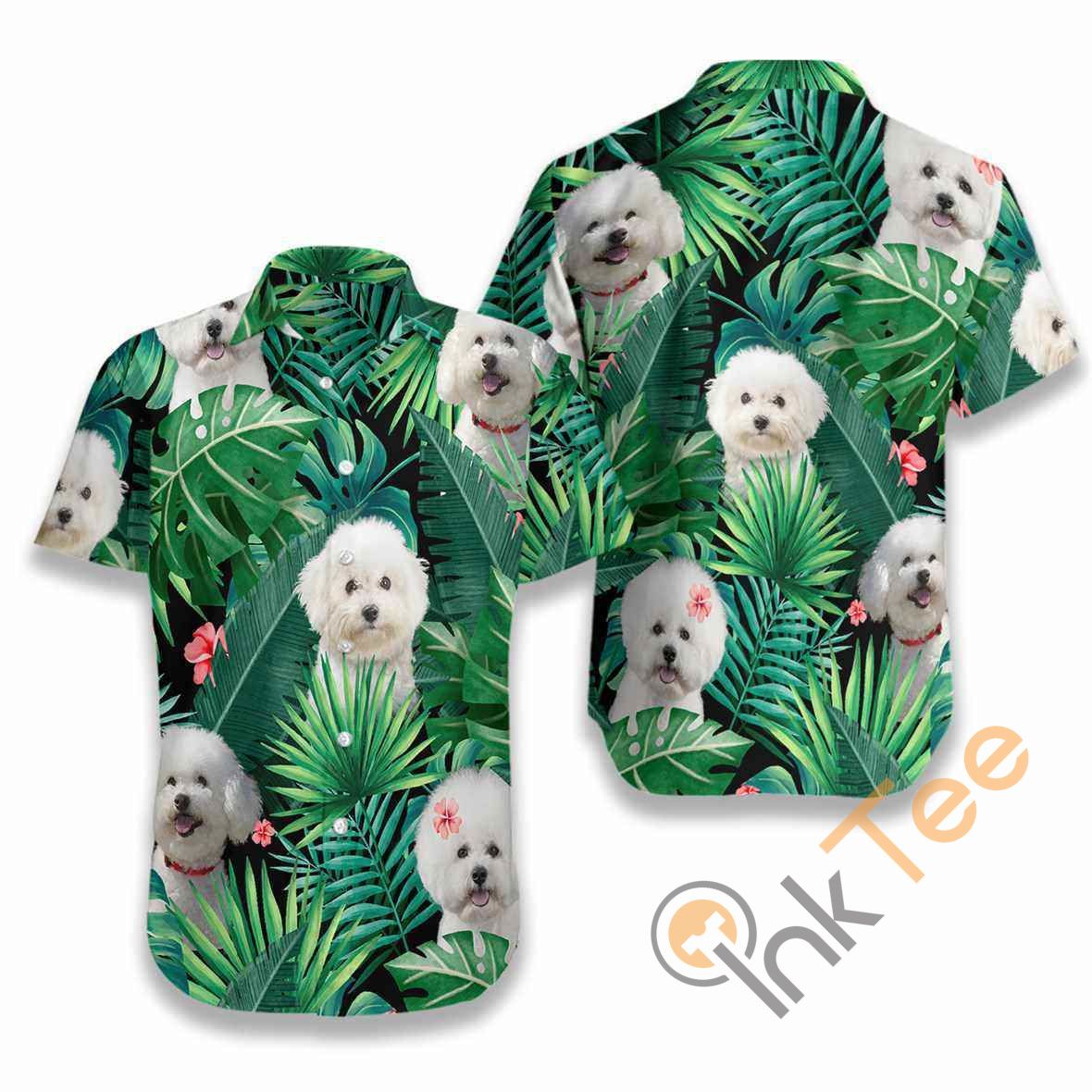 Tropical Bichon Frise Hawaiian shirts