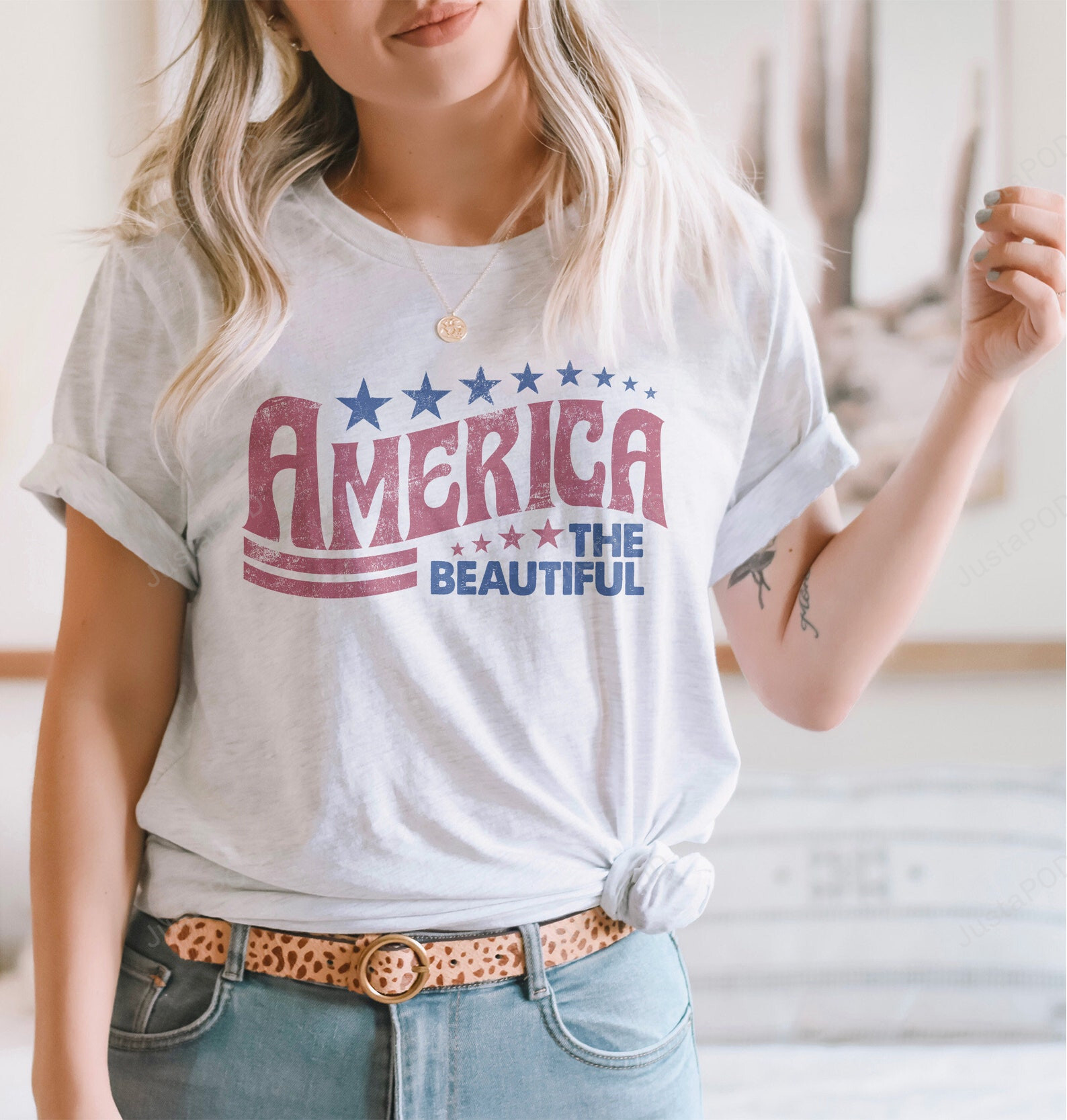 America The Beautiful Tshirt, 4Th Of July Gifts For Patriotic, Independence Day Shirt, Memorial Day Tee