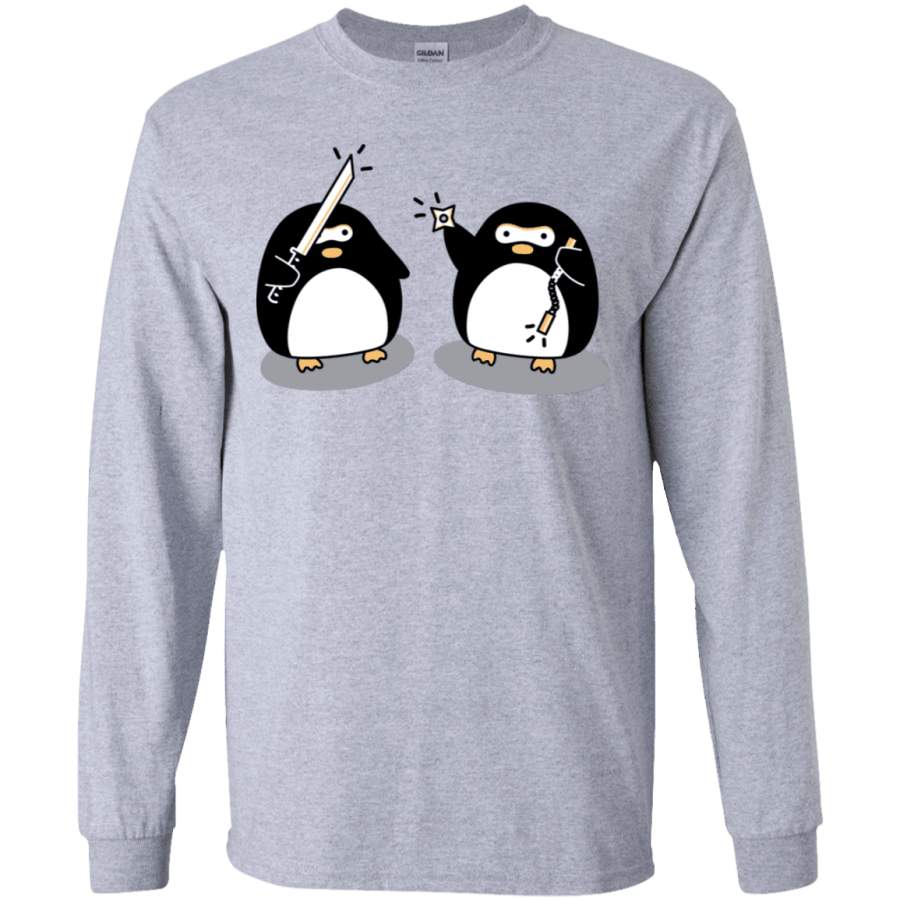 Cute Ninja Penguins Youth Long Sleeve T-Shirt