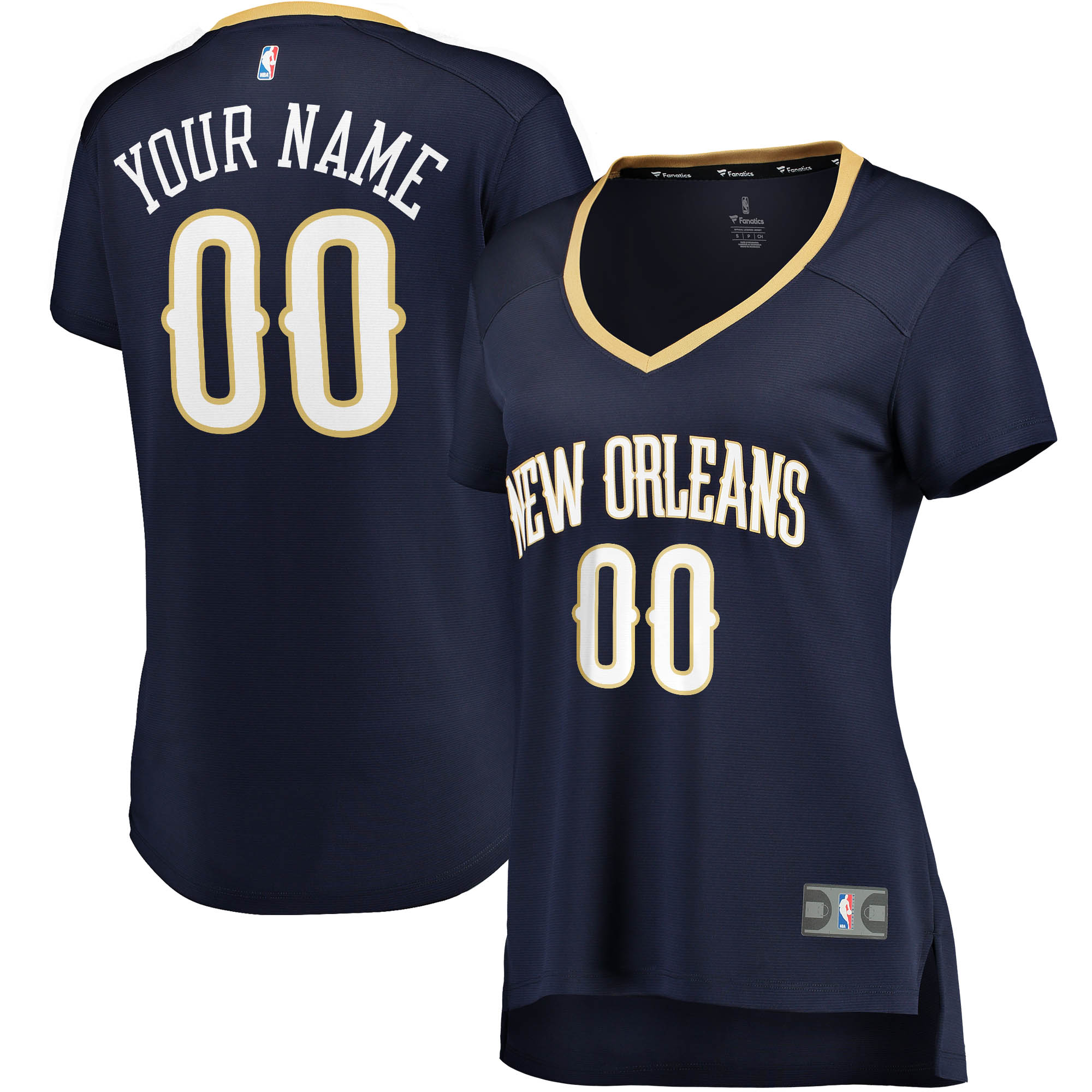 New Orleans Pelicans Branded Women's Fast Break Custom Jersey Navy – Icon Edition