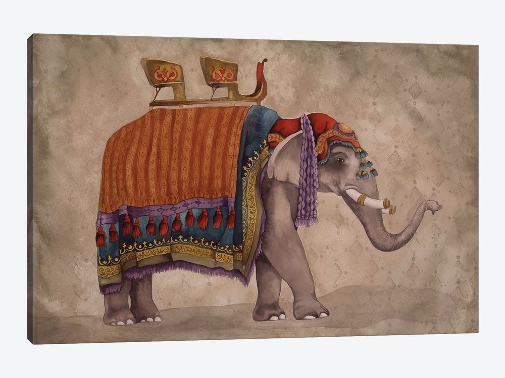 Ceremonial Elephants II Canvas Poster 8″x12″ 12×18″ 18″x26″ 24″x36″ 30″x45″