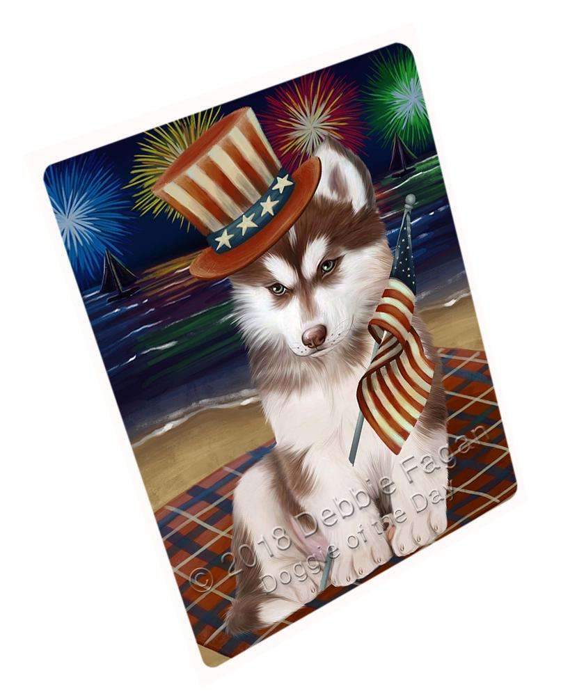 4Th Of July Independence Day Firework Siberian Husky Dog Blanket Blnkt56802 (37X57 Sherpa)