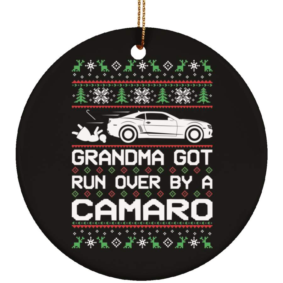 Camaro SS RS 5th Gen Grandma Got Run Over Ugly Christmas Ornament