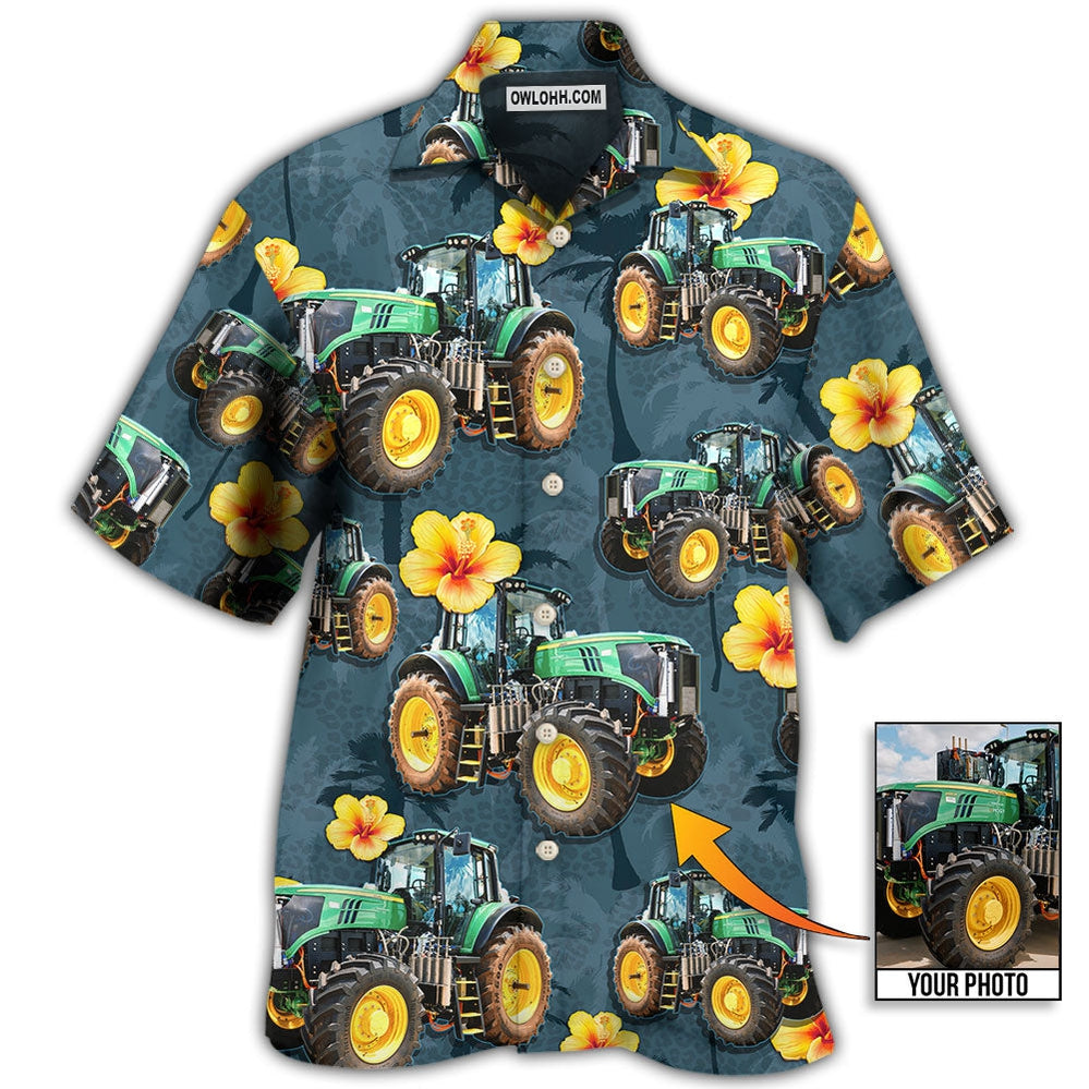 Tractor Lover Tropical Custom Photo – Hawaiian Shirt – Owl Ohh