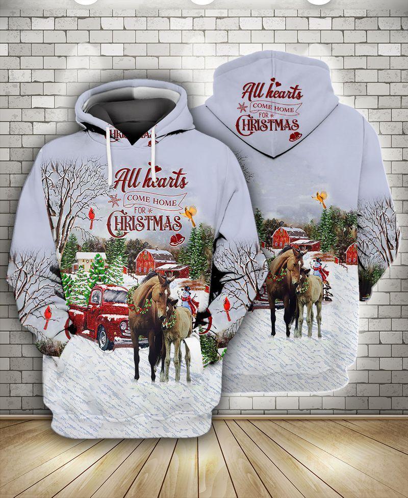 All Hearts Come Home For Christmas 3D Gift For Christmas Holiday 3D Hoodie