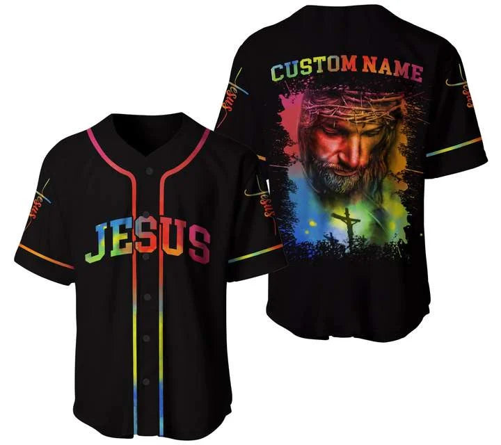 Cross, God Baseball Jersey – Colorful Custom Printed 3D Baseball Jersey Shirt For Men Women