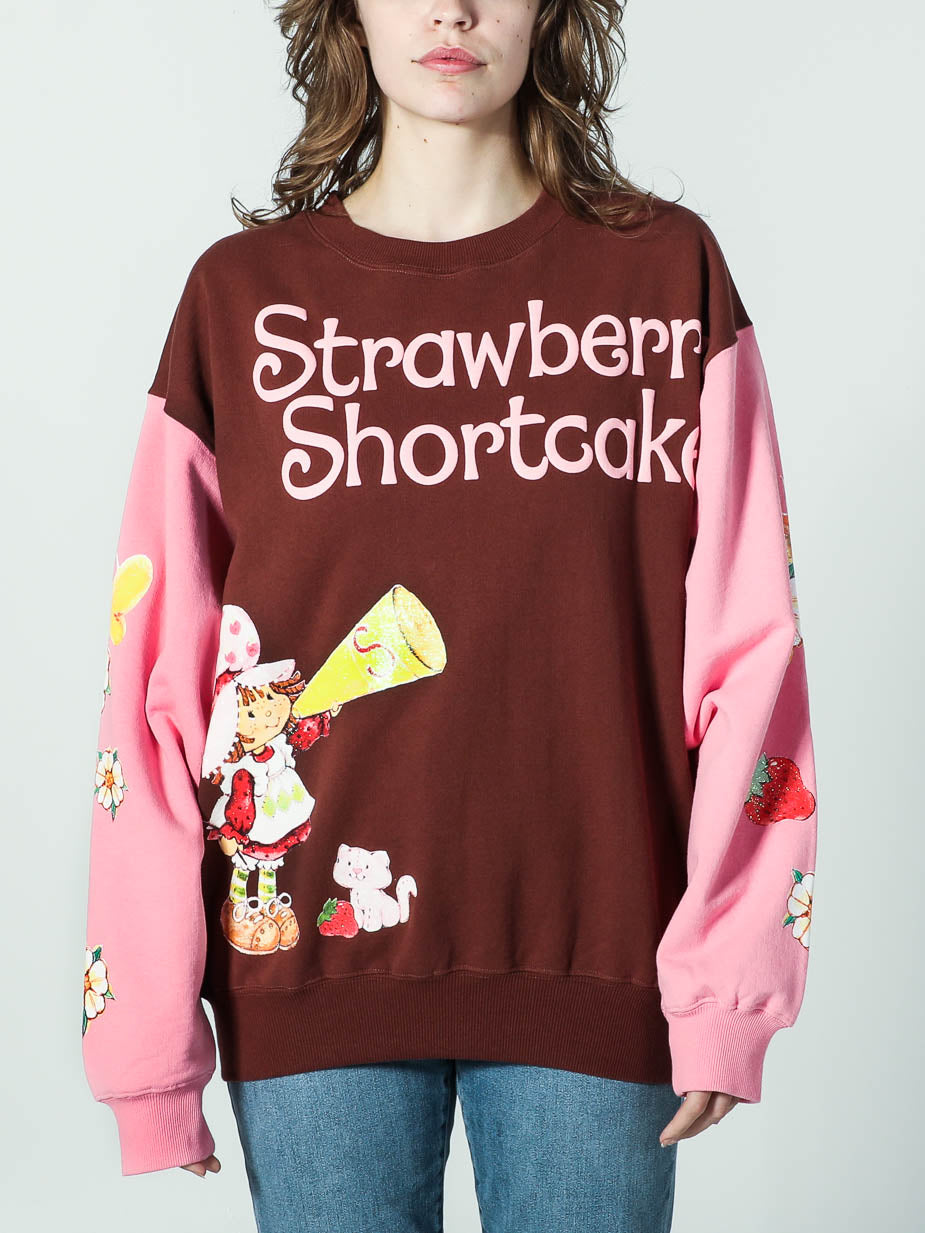 Strawberry Shortcake & Custard Glitter Print Sweatshirt