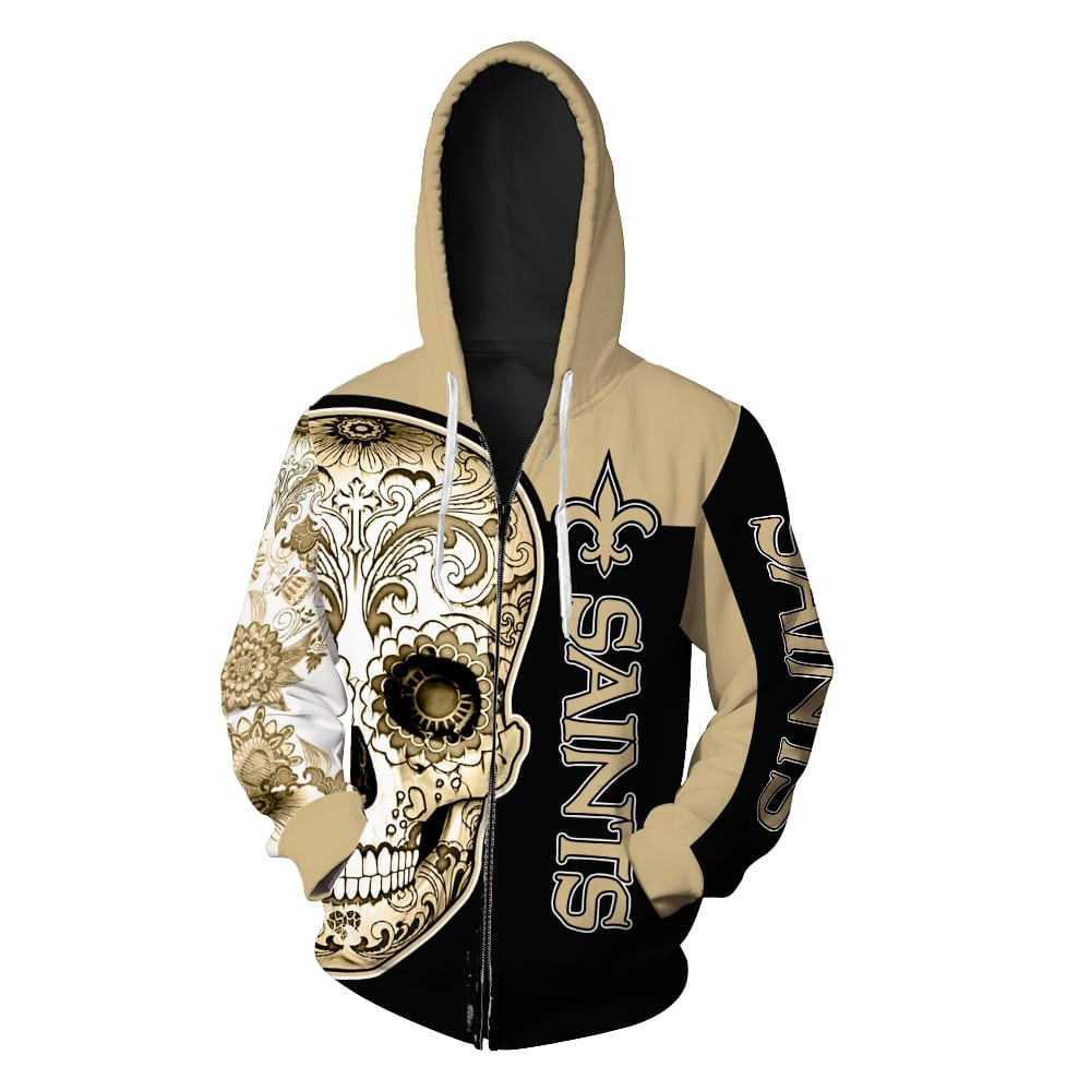 Sugar Skull New Orleans Saints    19 Unisex 3D Hoodie Gift For Fans