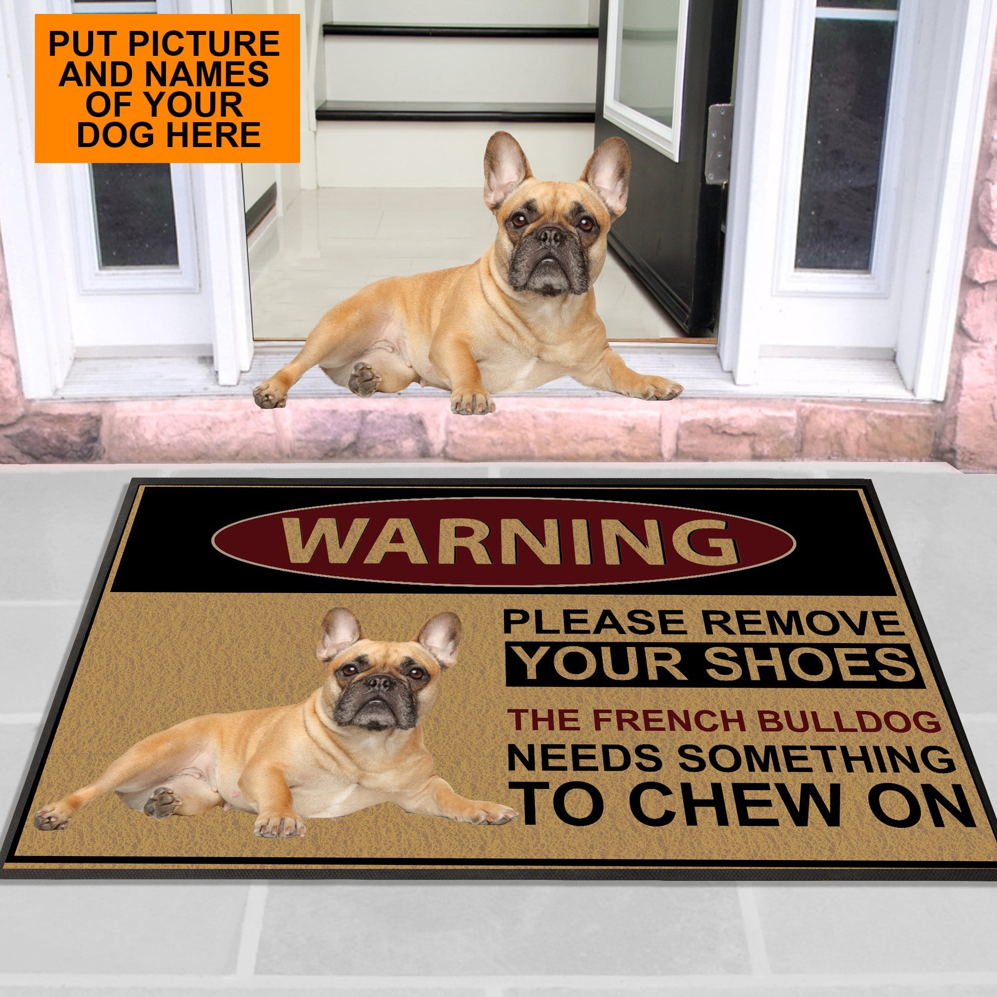 [Citybarks] [Doormat] French Bull Please remove your shoes BBB061