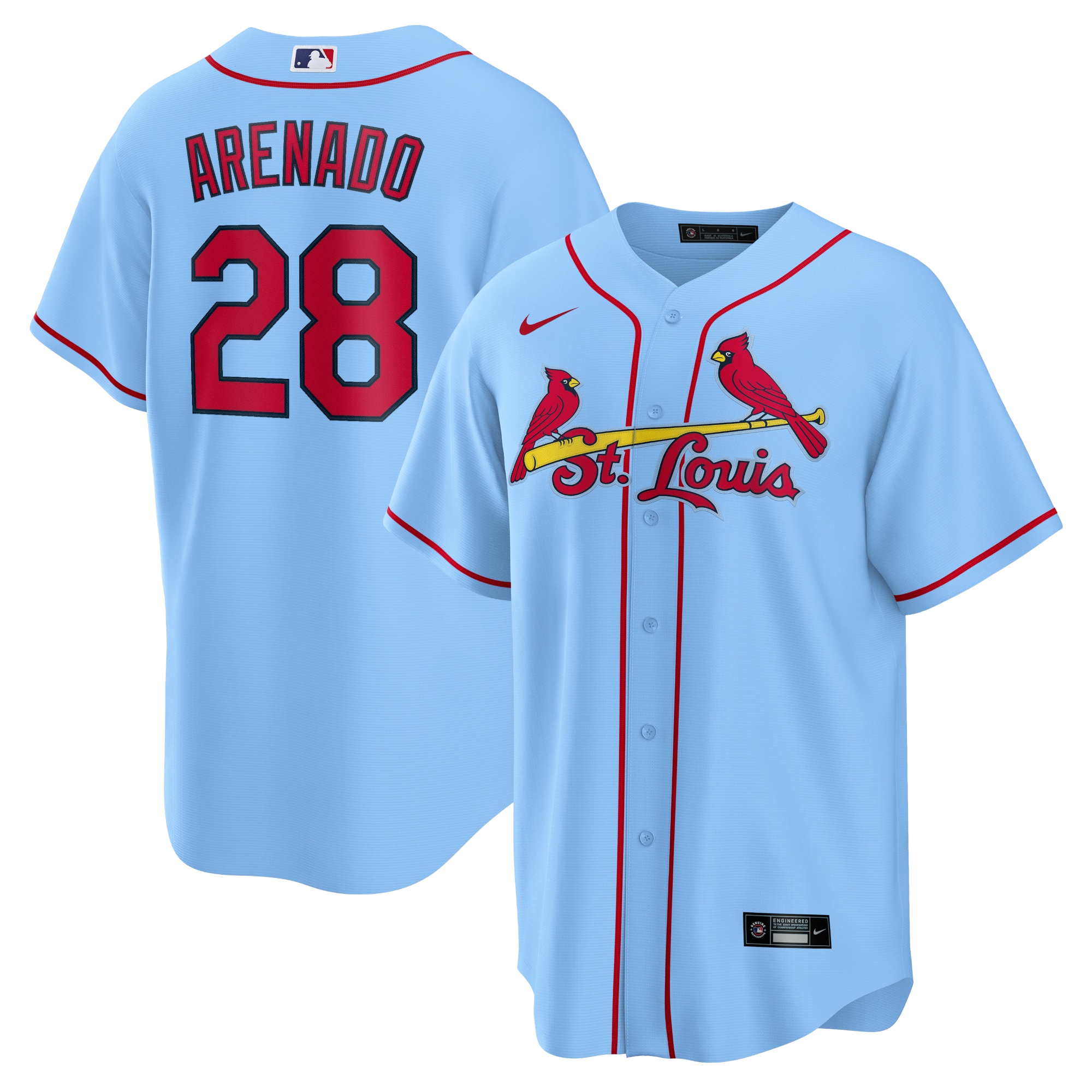 Nolan Arenado St. Louis Cardinals Alternate Official Replica Player Jersey – Light Blue