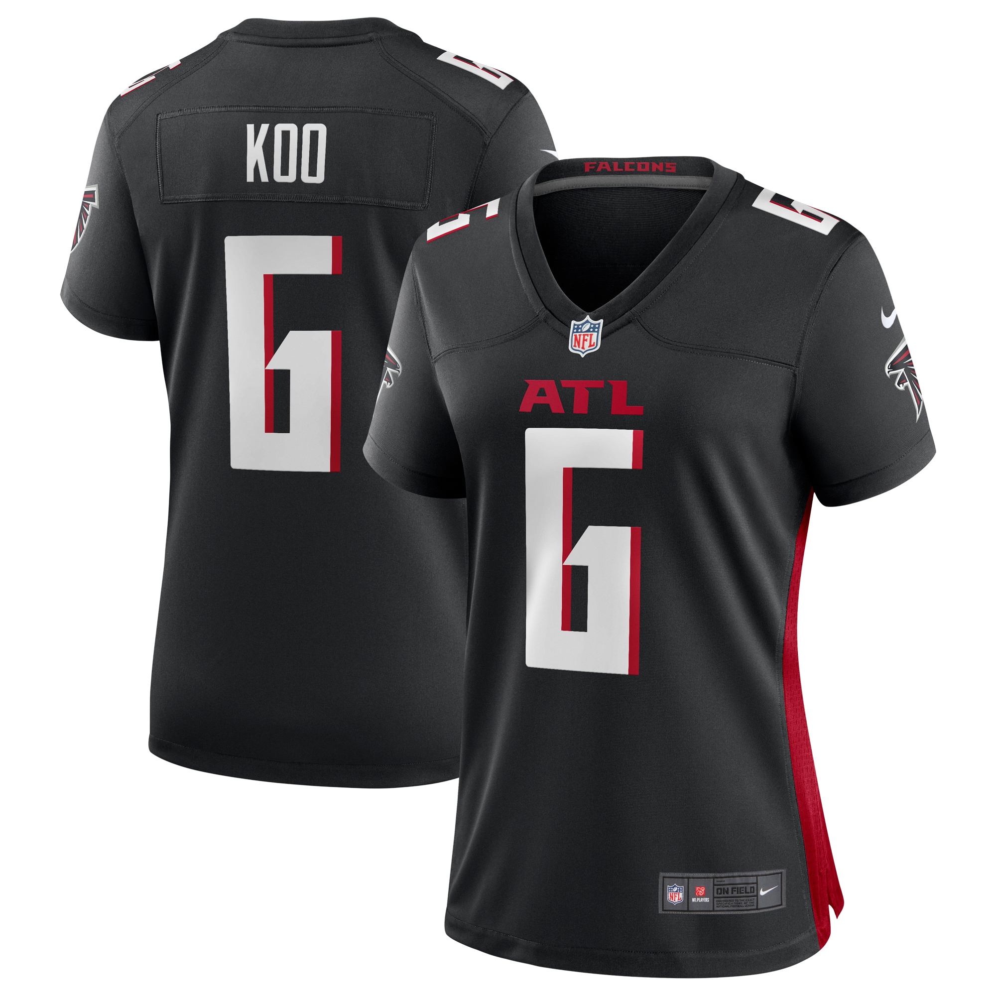 Women’s Atlanta Falcons Younghoe Koo Black Team Game Jersey