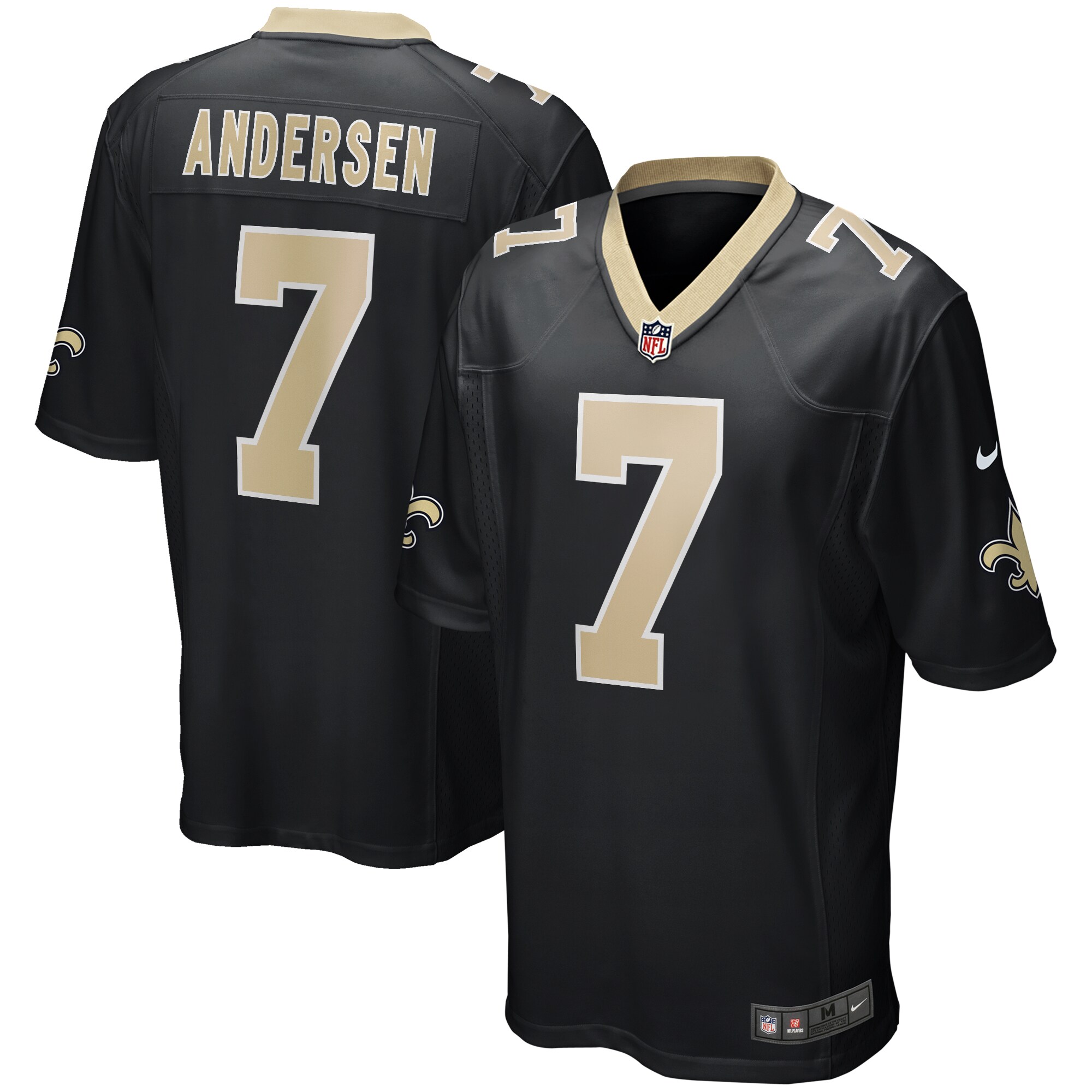 Morten Andersen New Orleans Saints Game Retired Player Jersey – Black