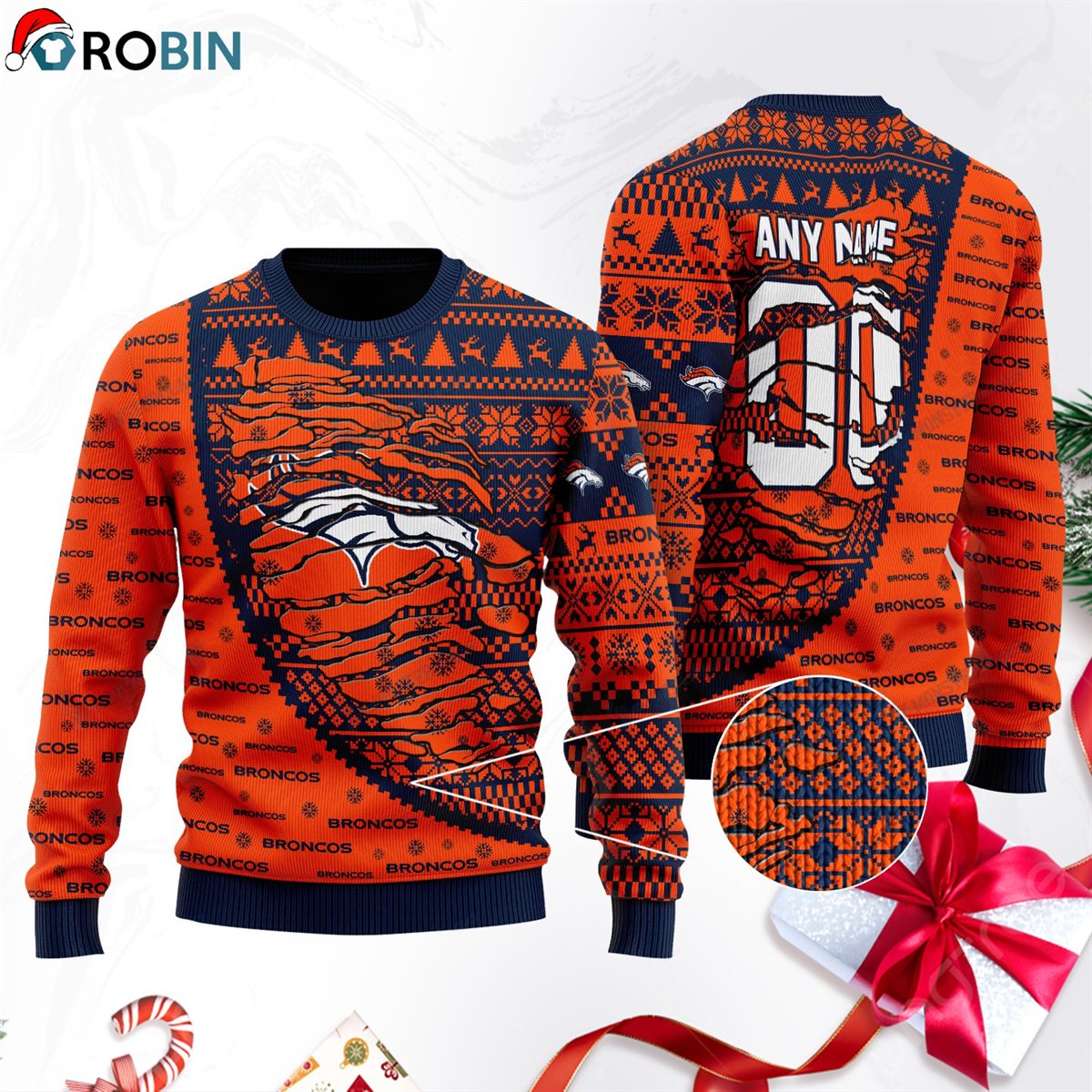 Denver Broncos Football Gift For Fan Ugly Wool Sweater Christmas Sweatshirt Swt124