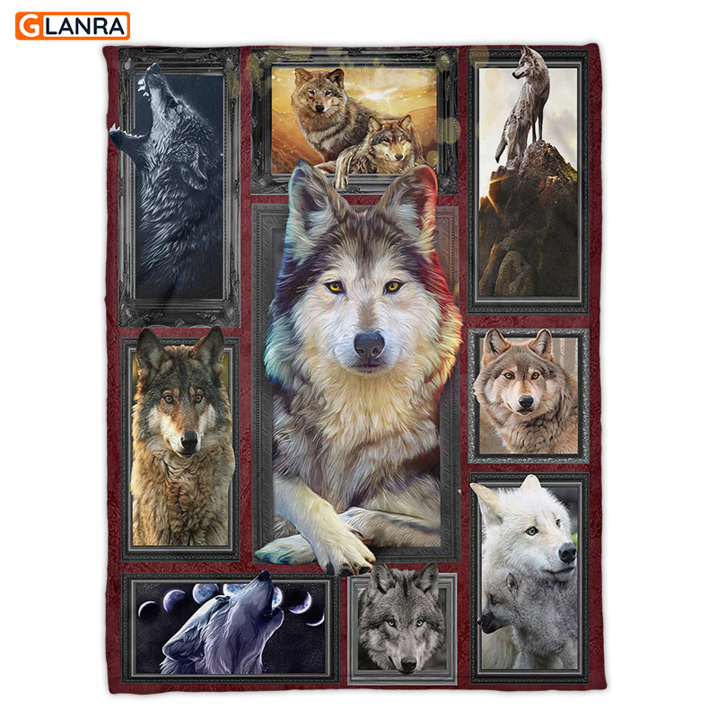 Wolf In Wild Ver.1 Fleece Blanket, Wolf Fleece Blanket, Gift For Wolf Lovers, Birthday Gift For Best Friend, Anniversary Gift, Animal Wild Lovers Gift