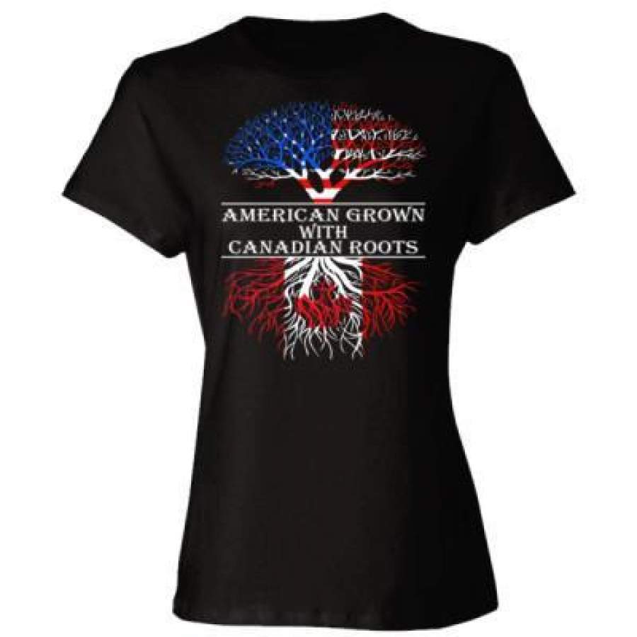 AGR American Grown With Canadian Roots – Ladies’ Cotton T-Shirt