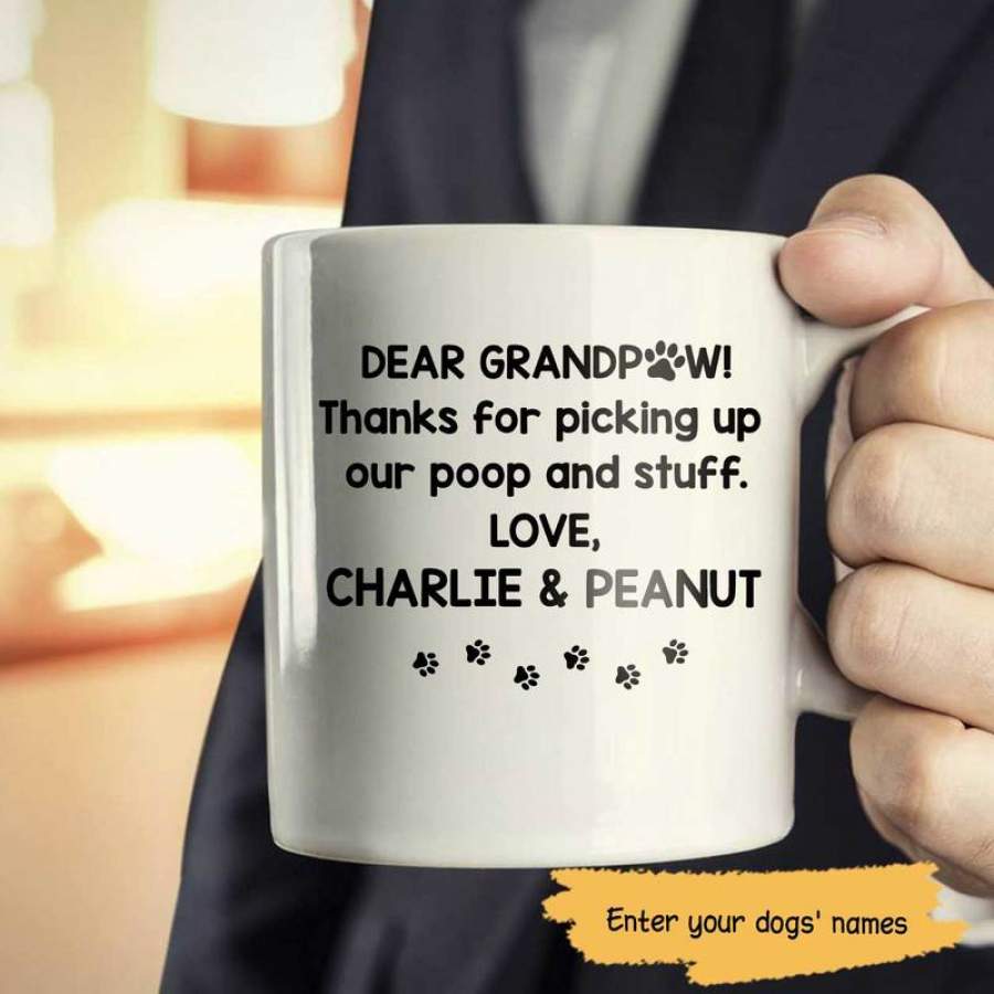 Dear Grandpaw Thanks For Picking Up My Poop Personalized Mug