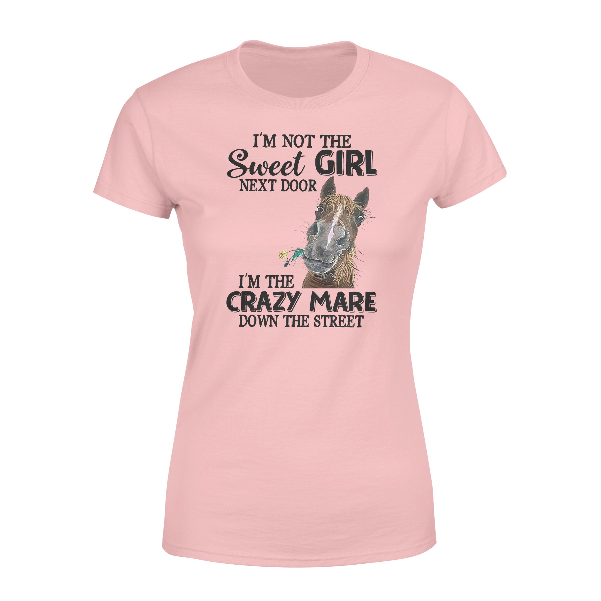 Horse I’m Not The Sweet Girl Next Door I’m The Crazy Mare Down The Street – Premium Women’s T-shirt