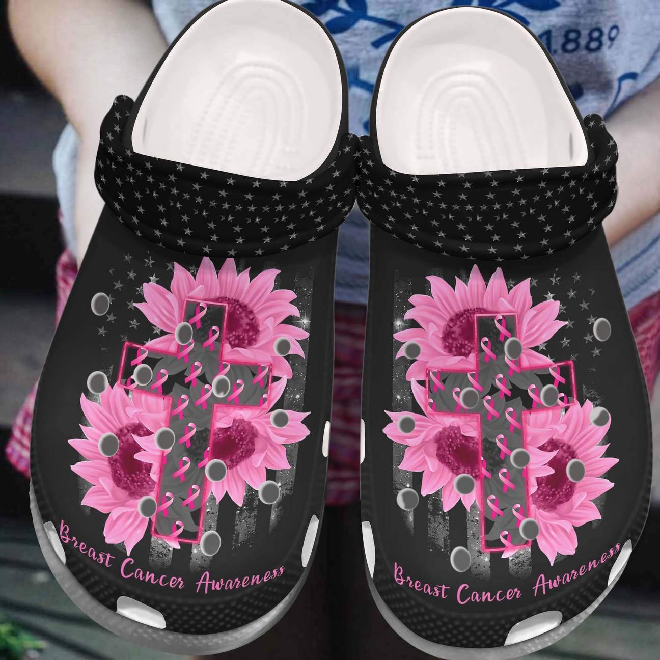 Breast Cancer Personalized Clog, Custom Name, Text, Color, Number Fashion Style For Women, Men, Kid, Print 3D Awareness