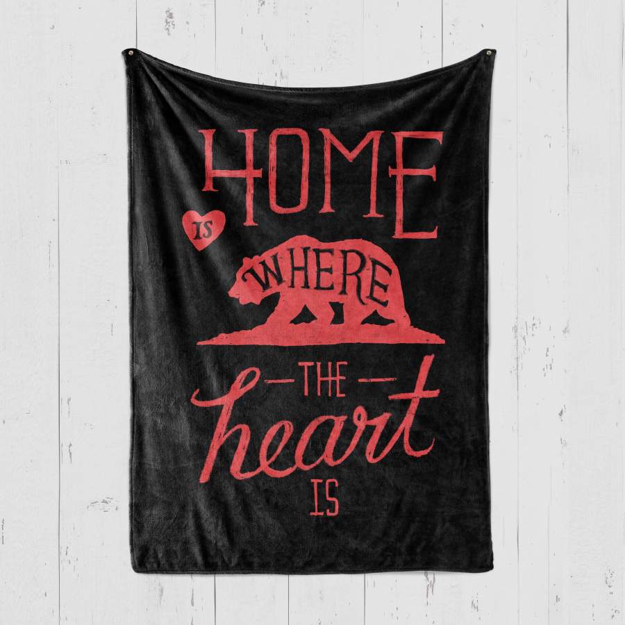 Home Is Where The Heart Is Black Blanket For Cool Boys