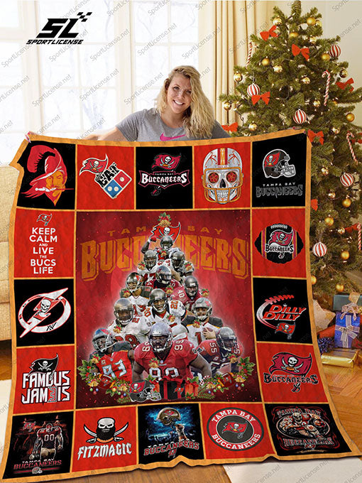 Bl  Tampa Bay Buccaneers Christmas Tree Quilt Blanket