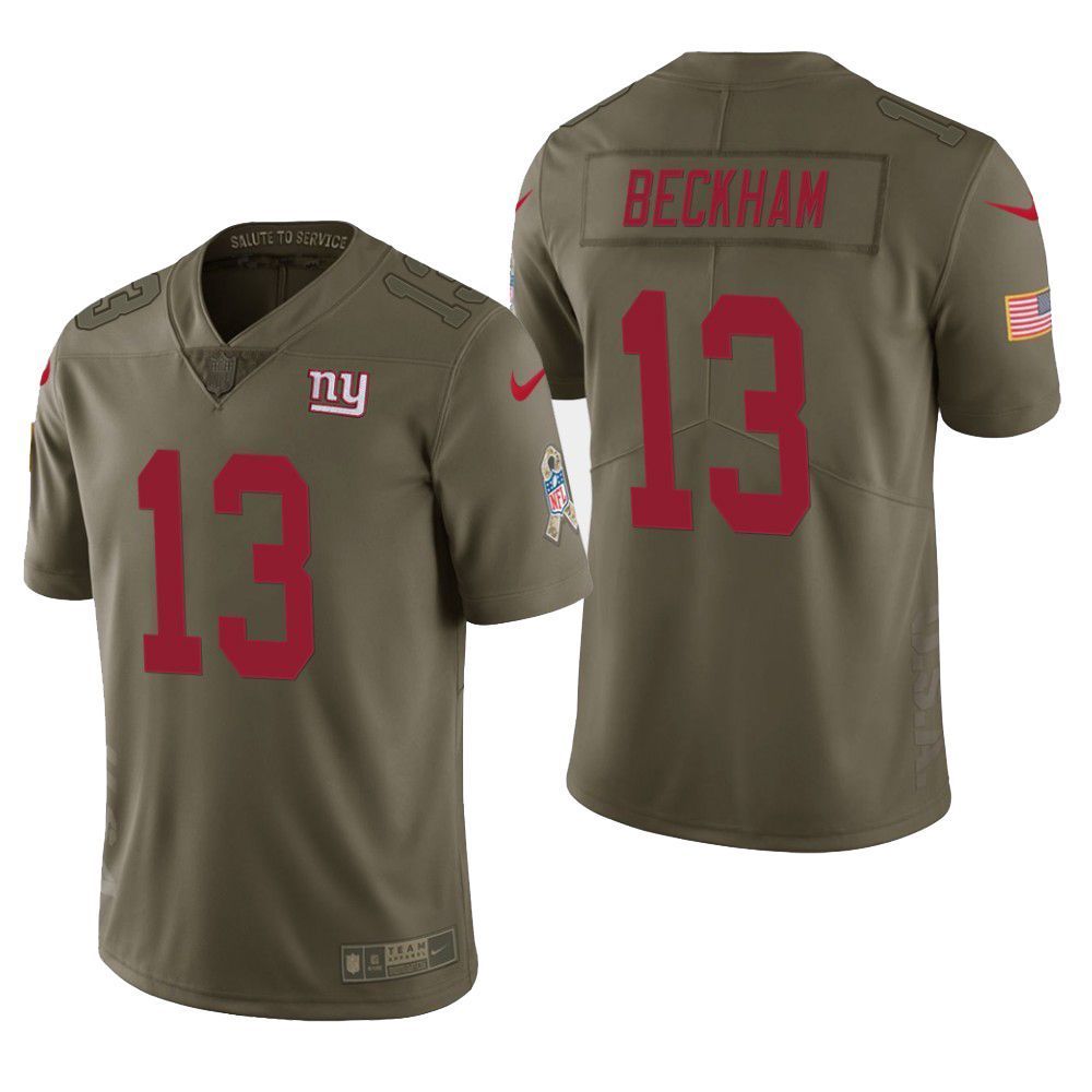 New York Giants Odell Beckham Jr Salute To Service Limited Olive Mens Jersey