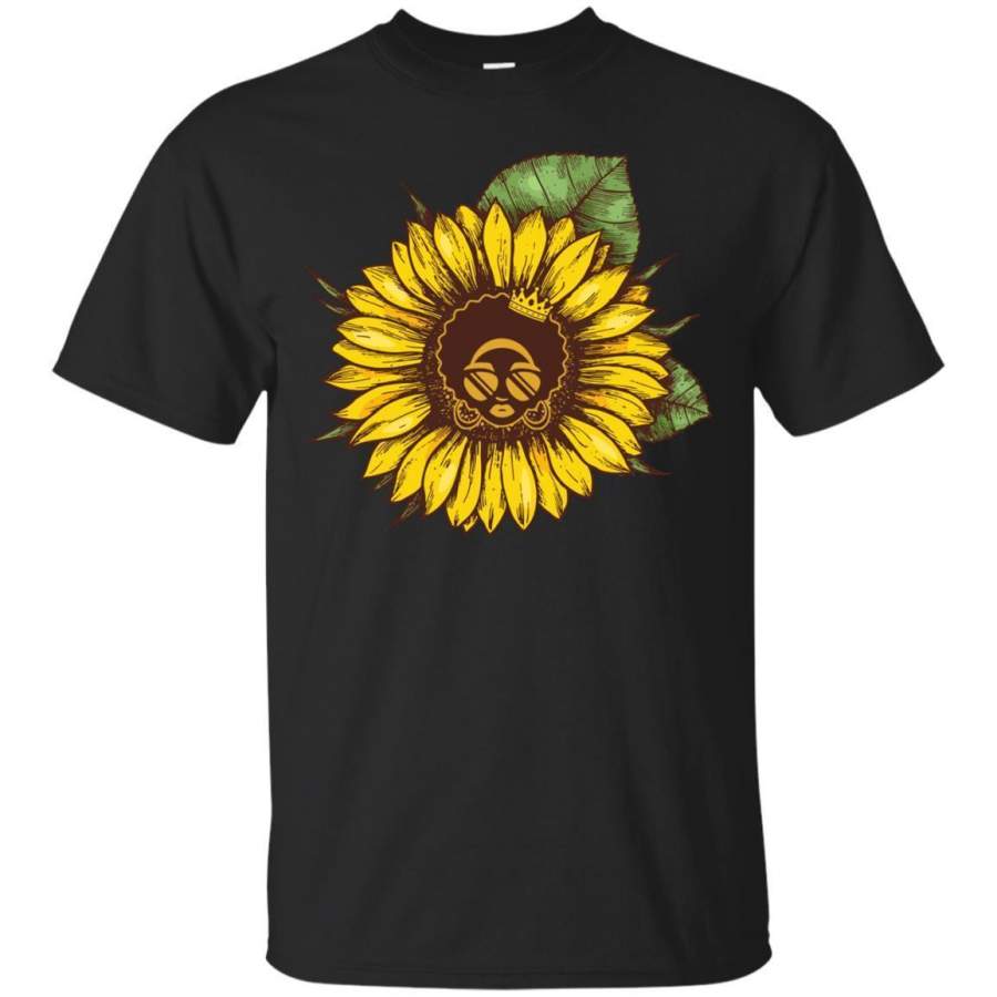 Funny Sun Flower T-shirt For Black Queens