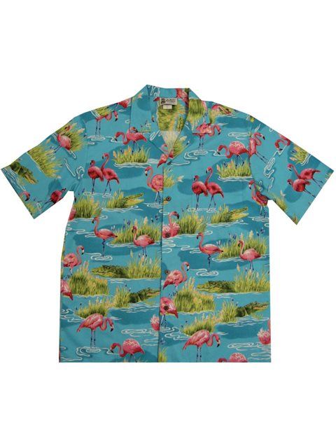 Flamingo Tropics Aqua Multicolor Best Design Hawaii Shirt Ha104893