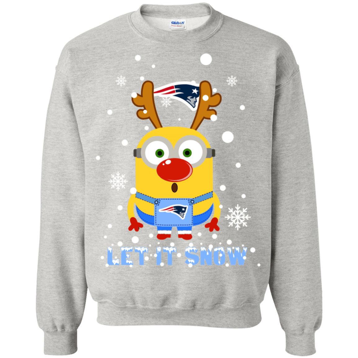 Buy Minion New England Patriots Ugly Christmas Sweaters Let It Snow Sweatshirt T-Shirt