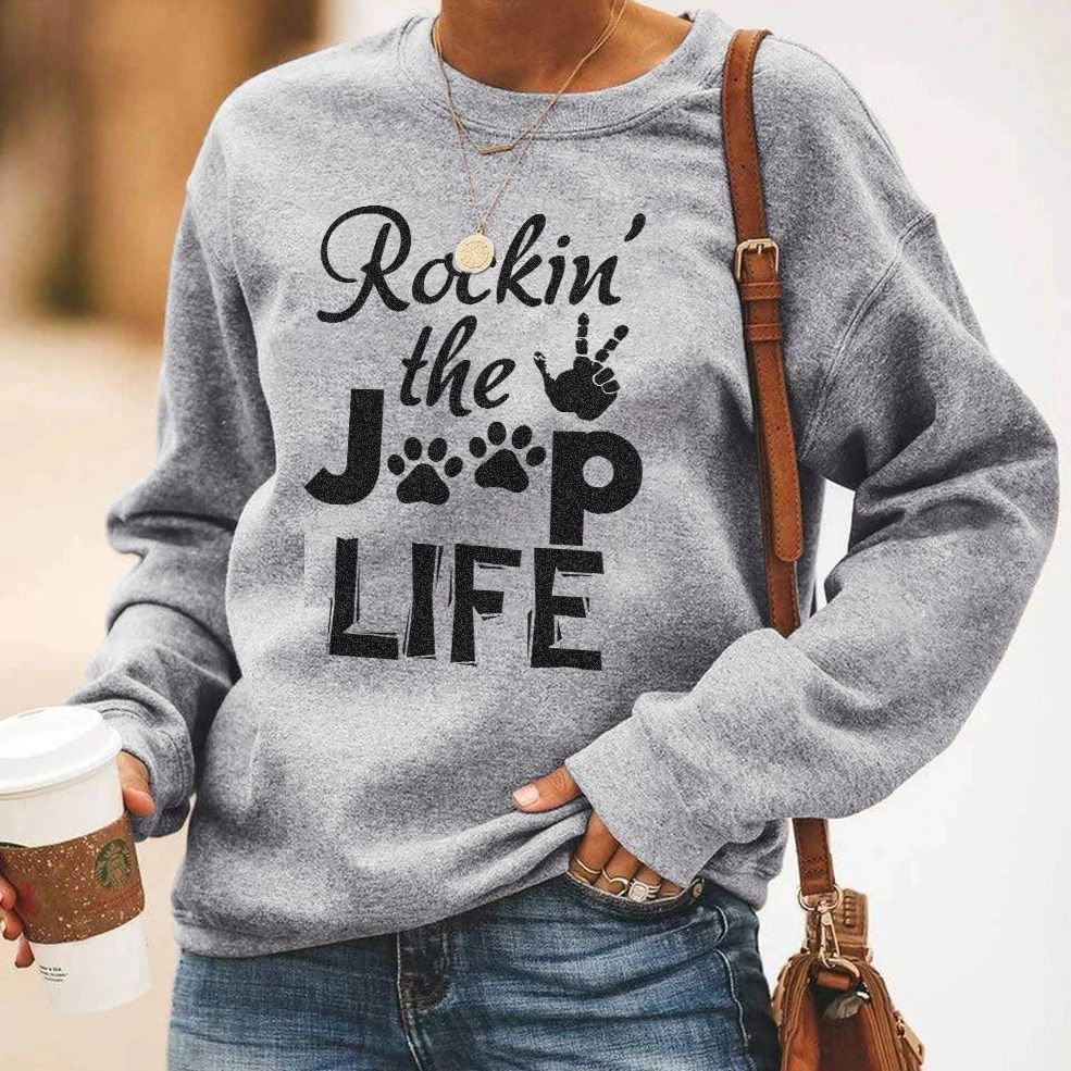 Rockin’ The Jp Life – Jp Girl Love Dog Gray Sweatshirt #H