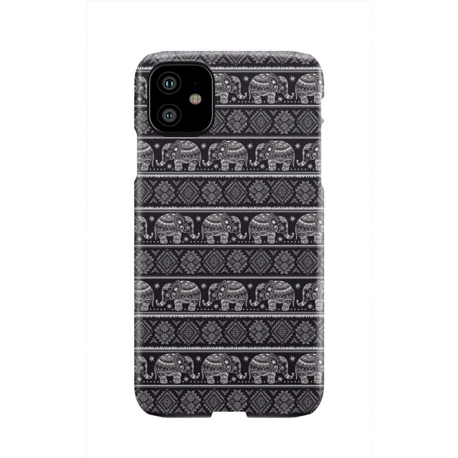 Black Aztec Elephant Pattern Print Iphone & Android Phone Cases