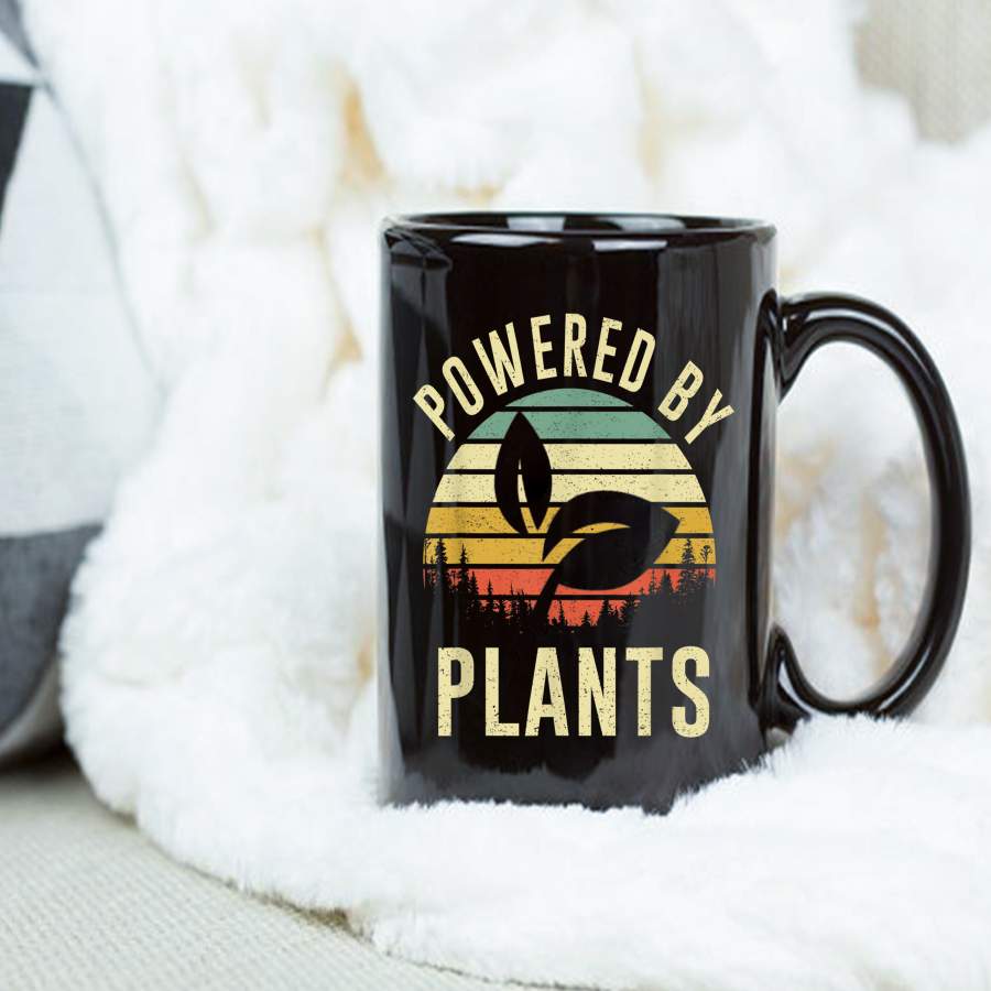 Coffee Mug Vintage Powered By Plants Mug – Black Mug