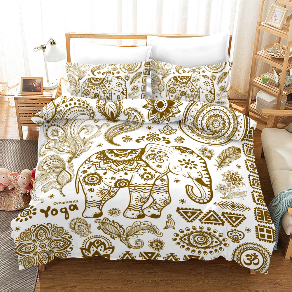 3D Bohemian Elephant Quilt Cover Set Bedding Set Pillowcases 93