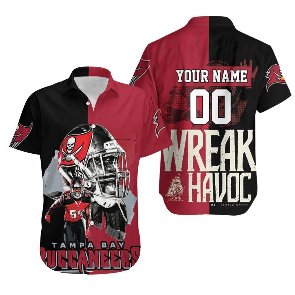 Beach Shirt Tampa Bay Buccaneers Lavonte David 54 Wreak Havoc For Fans Personalized Hawaiian Shirt