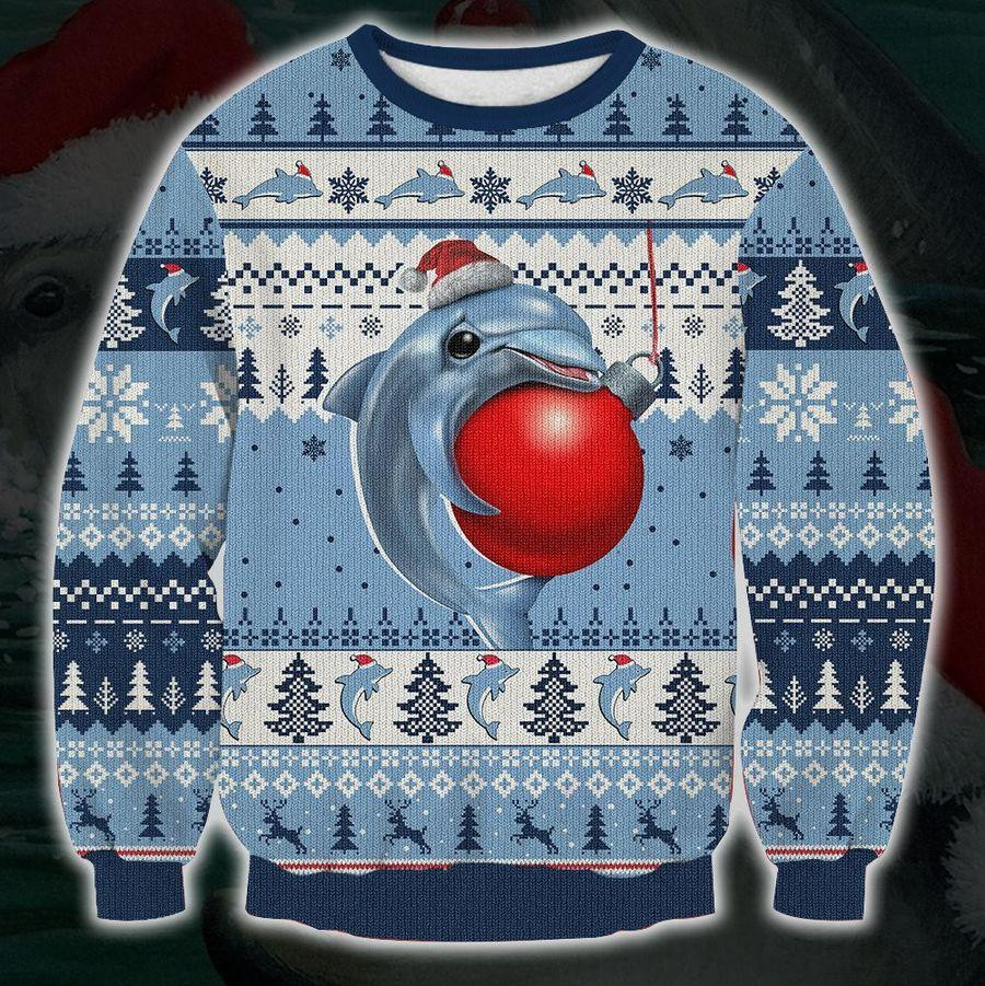 Cute Dolphin Ugly Christmas Sweater | For Men & Women | Adult | Us1900