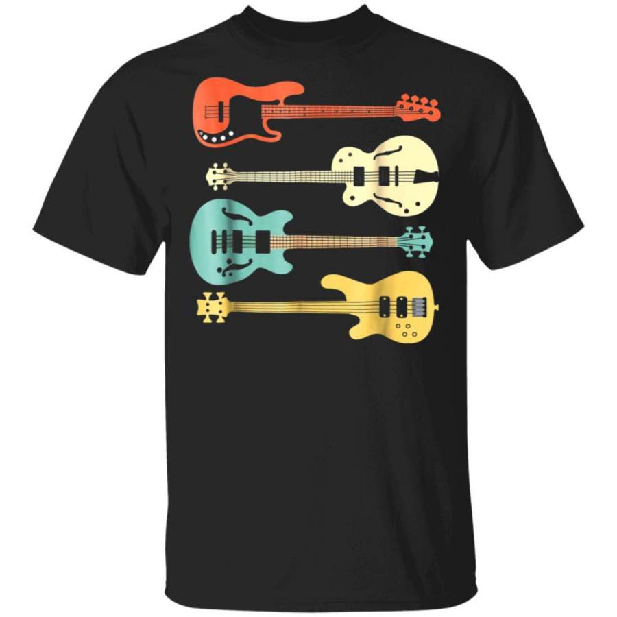 Vintage Retro Bass Guitar T-Shirt Bassist Player Shirt