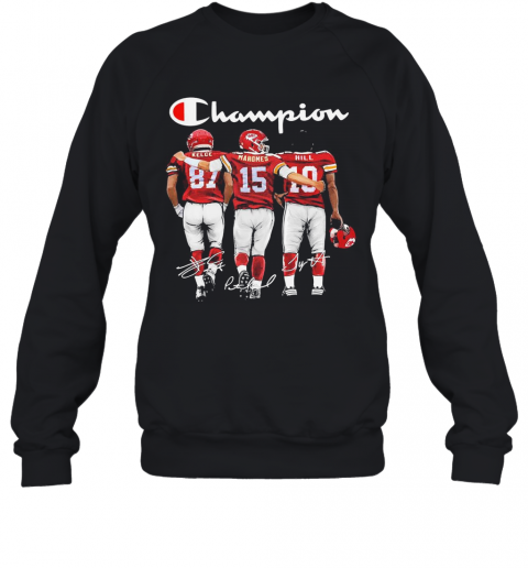 Kansas City Chief Kelce Mahomes And Hill Champion Signatures Sweatshirt