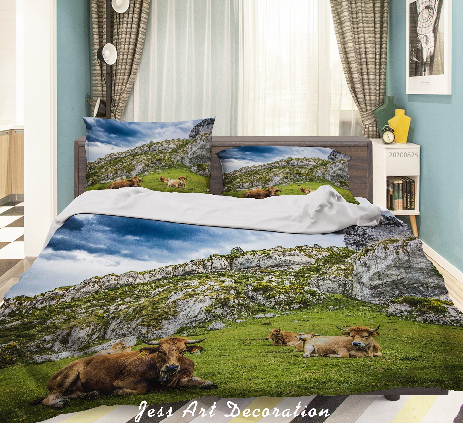 3D Animal Forest Cow Quilt Cover Set Bedding Set Duvet Cover Pillowcases Wj 3333