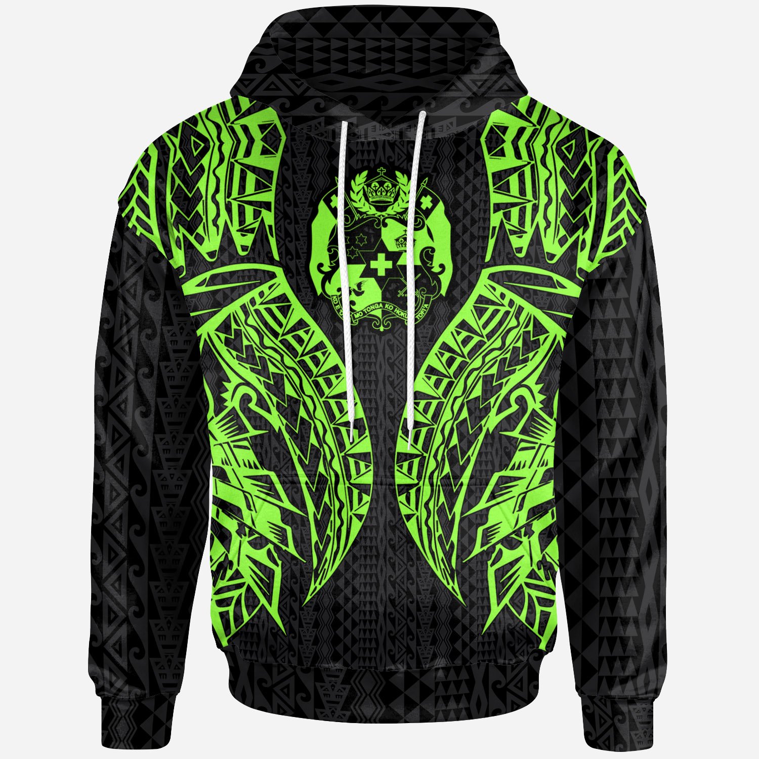 Tonga Hoodie – Polynesian Lion Head Green Style – BN39