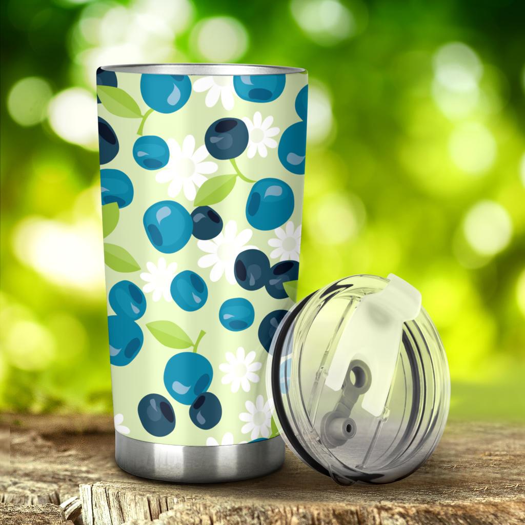 Blueberry Flower Pattern Tumbler