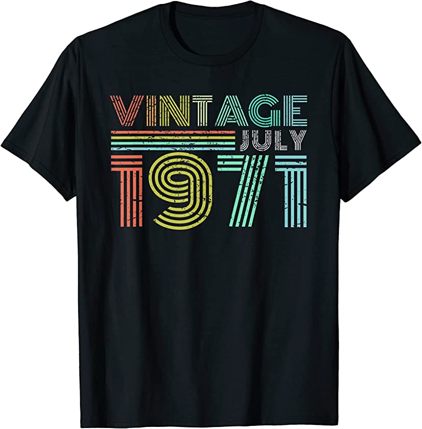 50th Birthday Vintage July 1971 50 Years Old T-Shirt