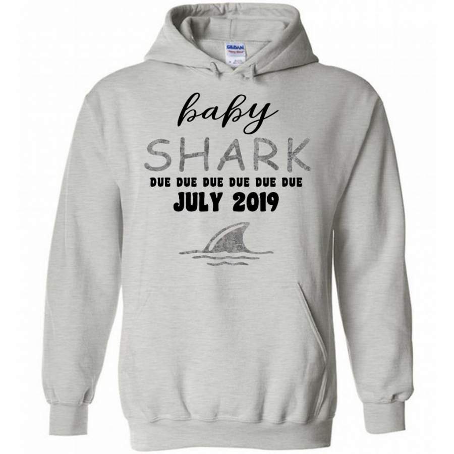 Baby Shark Due Due Due Due July 2019, Birthday Gift – Gildan Heavy Blend Hoodie