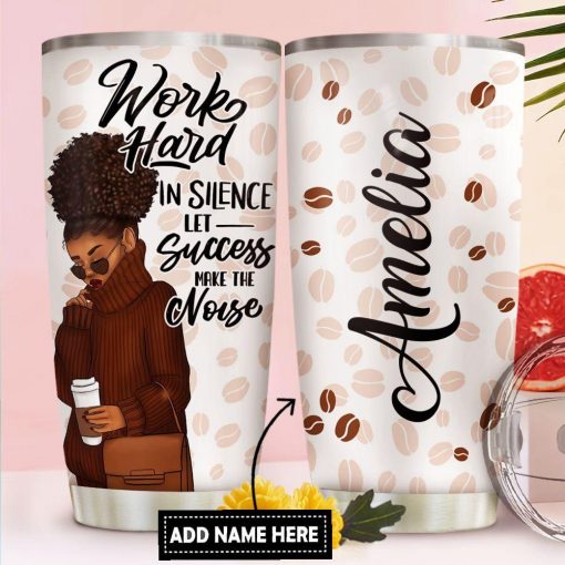 Black Women Black Queen Custom Name Stainless Steel Tumbler Cup | Travel Mug | Tn1031