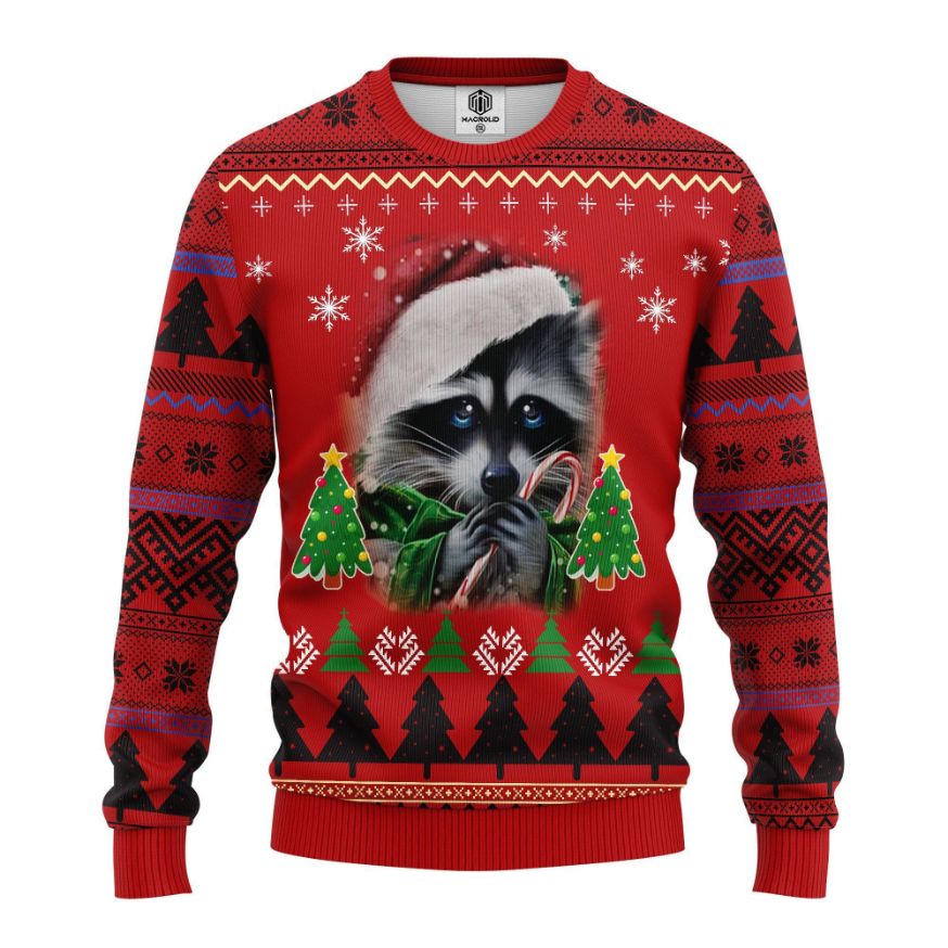 Raccoon Candy Wool Sweater