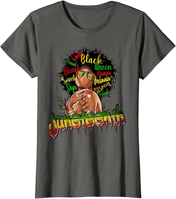 Womens Afro Black Women Black Pride African American Juneteenth T-Shirt