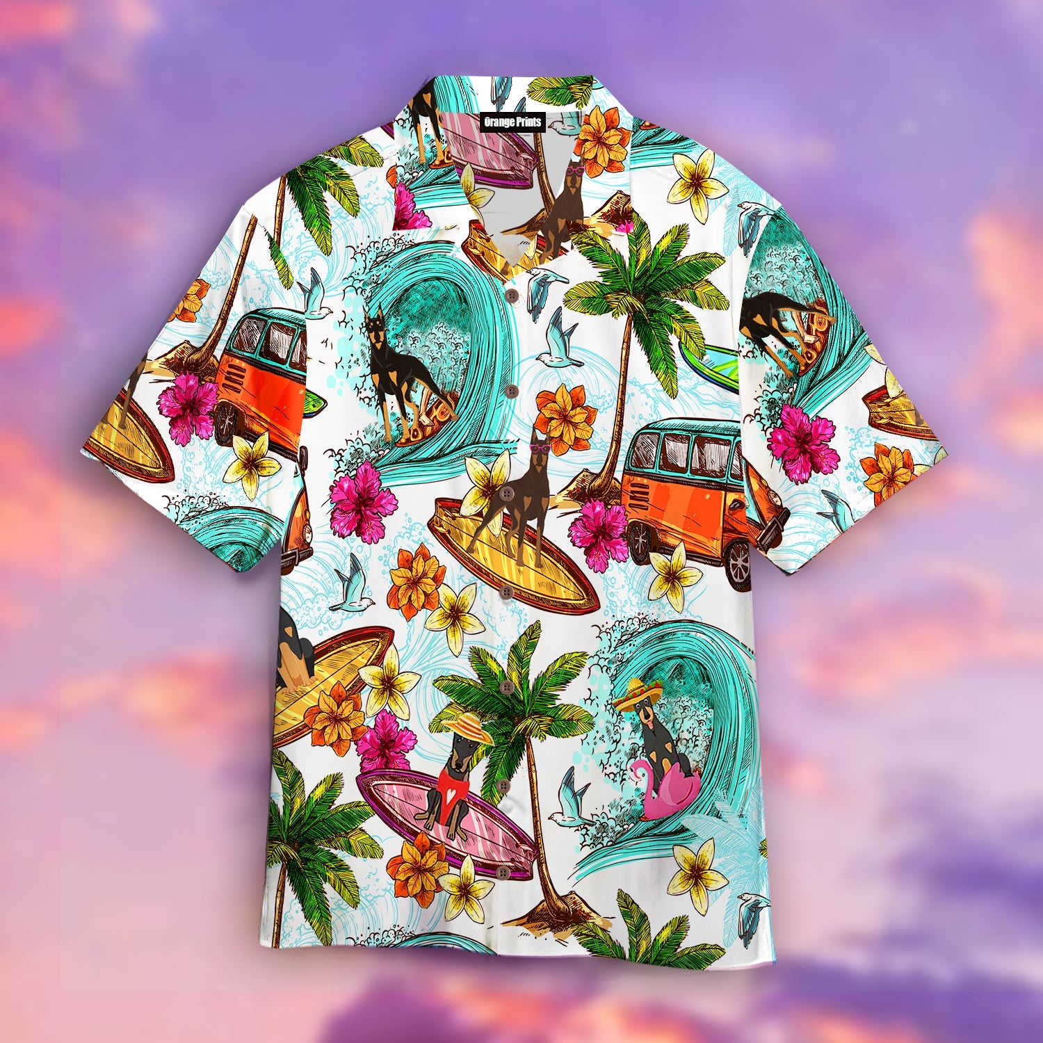 Enjoy Surfing With Doberman Pinscher Dog Hawaii Shirt For Men Women Ha60647