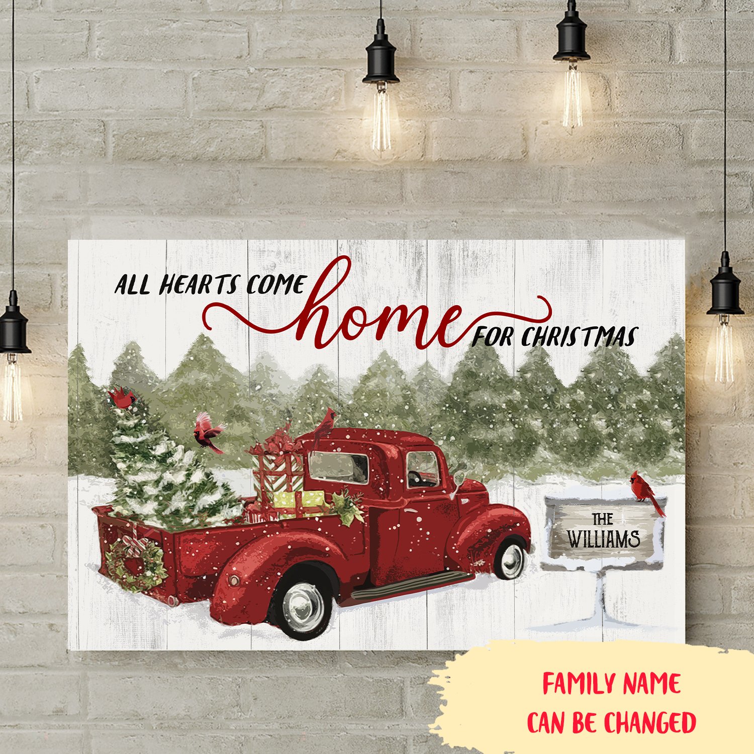 All hearts come home for Christmas – Personalized custom canvas – Christmas gifts