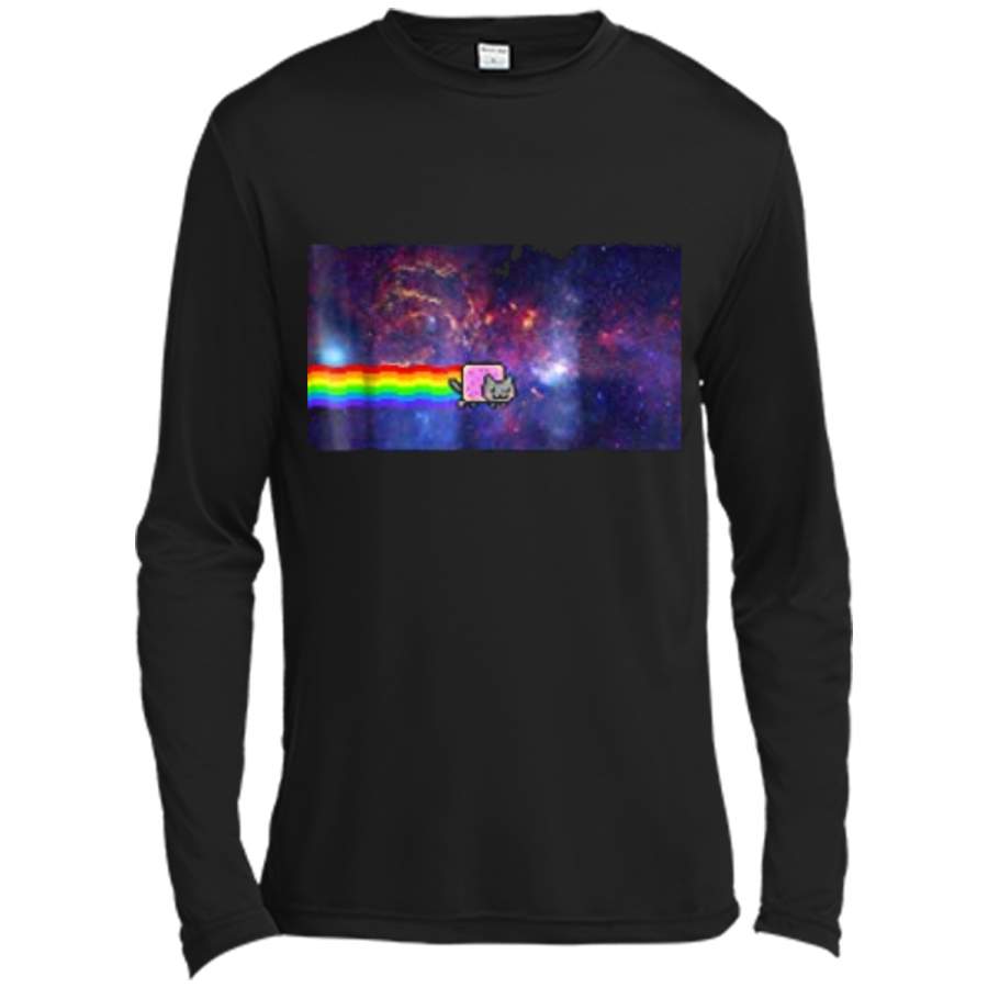 Nyan Cat Space  Long Sleeve Moisture Absorbing Shirt