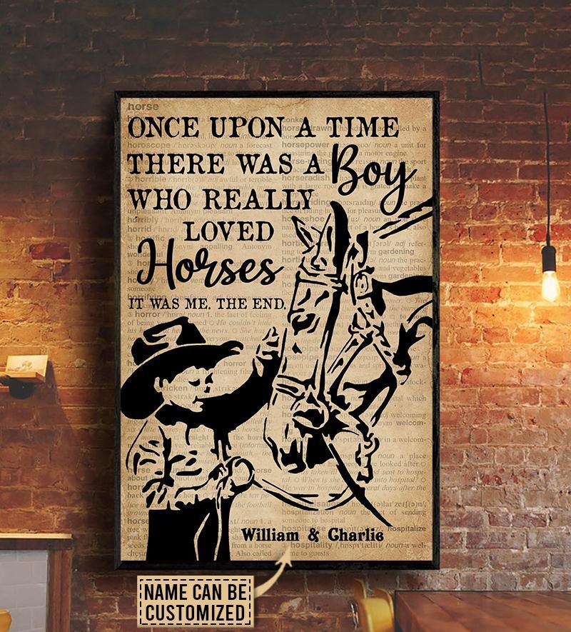 Aeticon Gifts Personalized Horse Boy Once Upon A Time Canvas Mom Dad Gift Home Decor