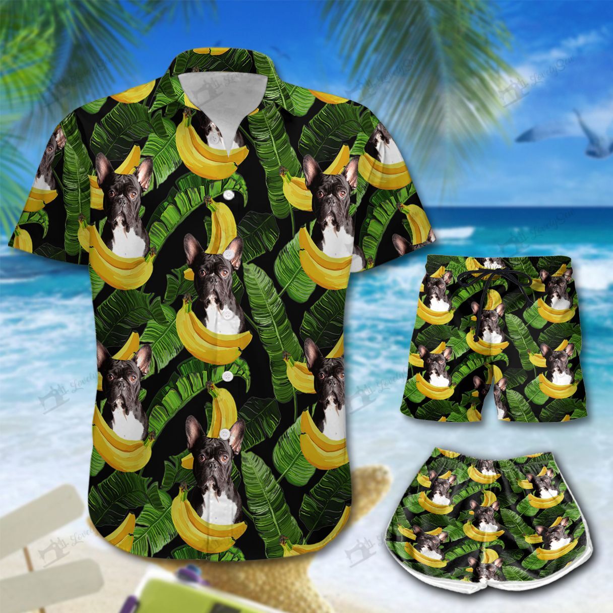 Boston Terrier Banana Hawaiian Shirt Shorts Ha864